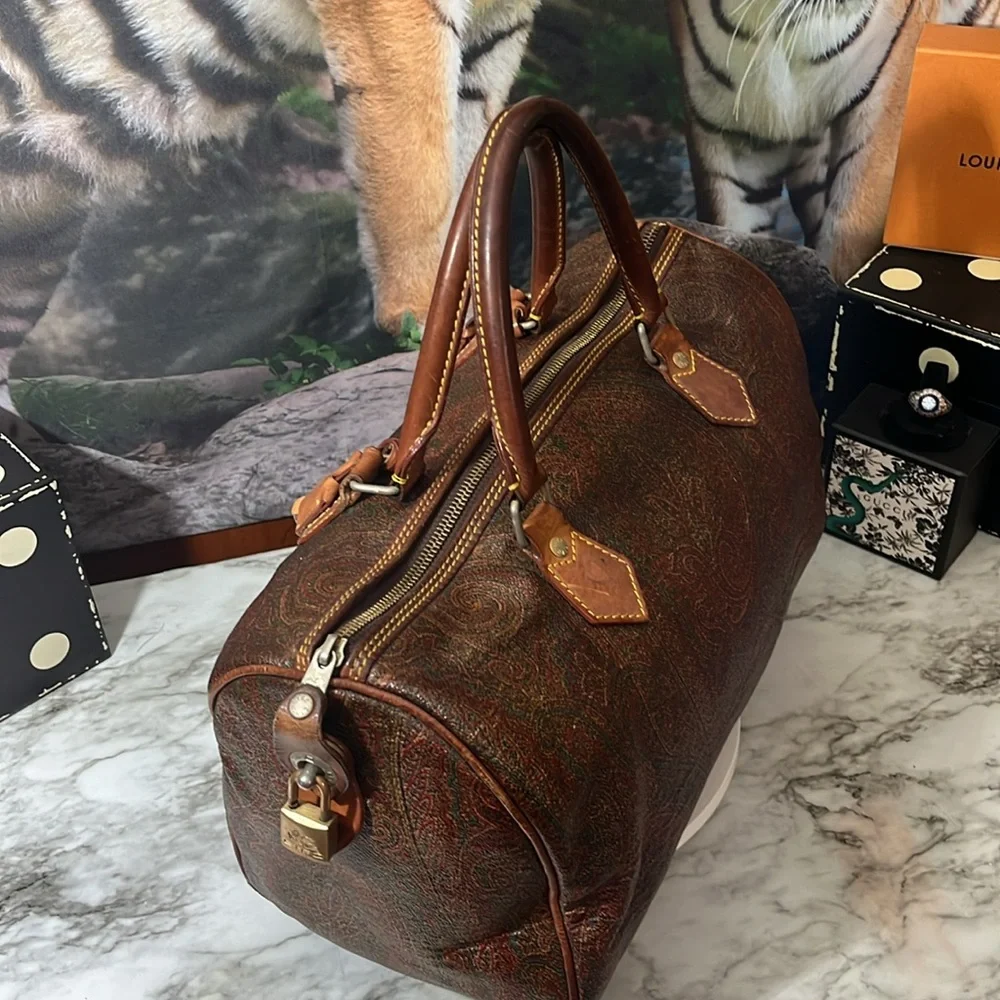 ETRO SPEEDY TRAVEL BAG IN GUC WITH LOCK AND KEY - Picture 4 of 17